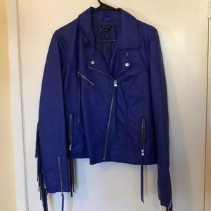 Blue Vegan Leather Cowboy jacket
